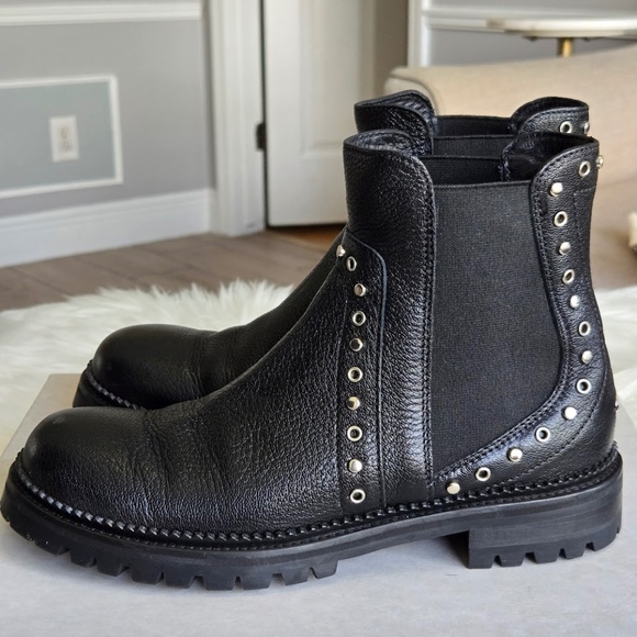 Jimmy Choo Burrow Studded Chelsea Ankle Boots - Picture 1 of 6